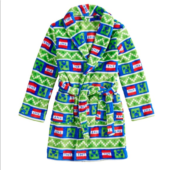Minecraft Creeper TNT Soft Plush Robe - Picture 1 of 1